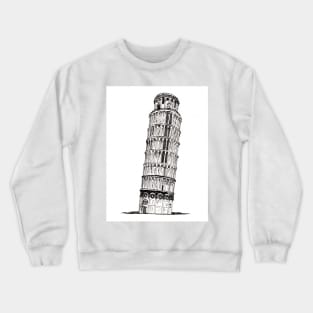 Leaning Tower of PISA Italy Pen And Ink Illustration Crewneck Sweatshirt